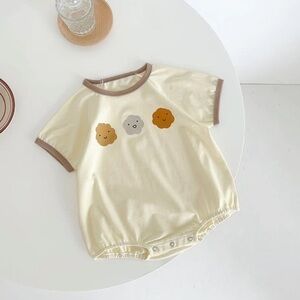 Jack and Bo Size 18-24 Months Claude Onesie Beige Unisex Bubble Boho